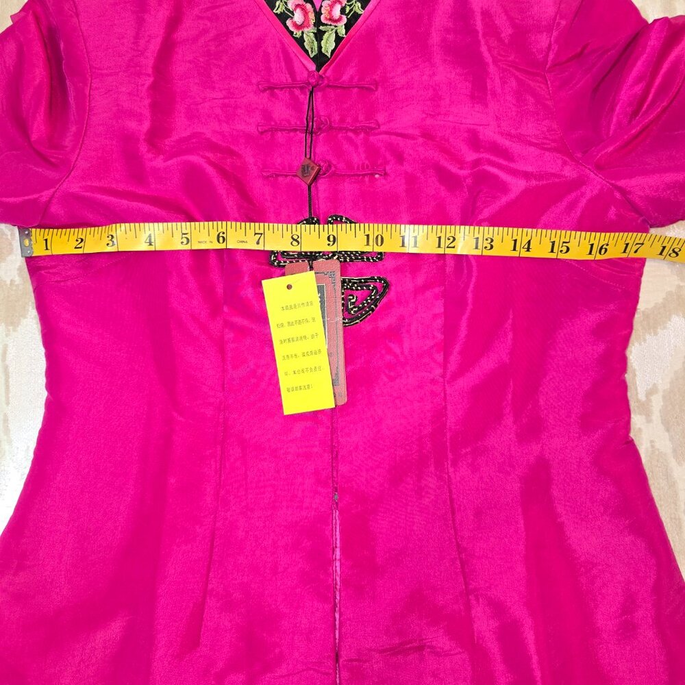 Hai Tom Chinese Top Embroidered Collar Frog Button Jacket Women's M NWT - Picture 9 of 15